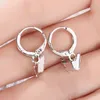 925 Sterling Silver Butterfly Hoop Earring For Women Wedding Engagement Party Fashion Jewelry