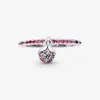 Nuovo marchio 100% argento sterling 925 anello con bocciolo di fiori di pesco rosa per le donne Anelli di nozze Accessori di gioielli di moda