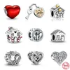 925 Sterling Silver Dangle Charm Exquis Sterling Pendentif Argent Maison Famille Perle Fit Pandora Charms Bracelet DIY Bijoux Accessoires