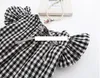 Bébé filles robe en treillis manches mouche Plaid princesse robes 2018 été Boutique enfants vêtements