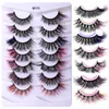 7 Paia/Set Soffici Ciglia Finte Colorate Cosplay Party Eyes Makeup Soft Lashes Extension