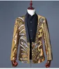 Fashion Changing Black Gold Sequin Blazer Men Fancy Paillette Wedding Singer Stage Perfor Suit Jacket Annual DJ Blazer Homme 3XL 220812