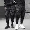 Hommes Pantalon Cargo Noir Rubans Bloc Multi-Poche Harem Joggers Harajuku Pantalon De Survêtement Hip Hop Casual Pantalon Homme 220323