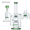 Green White Sprinkler Hookahs Mushroom Cross Percolator Perc Dab Oil Rigs 5mm Thick Big Bongs 18mm Female Joint Come With Bowl And Ash Catcher WP2233