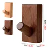 Hooks Rails Natural Wood Coat Hook Back Door Hanger 3M Självhäftande väska Hattar Beltlagringsarrangör Walnut Hanging Rack Wall3811069