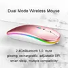 Other Office & School Supplies Customizable Christmas Pattern Dual Mode Bluetooth 5.0 Wireless Mouse Rechargeable Silent Mouse Offices Home Game Use ZL1129