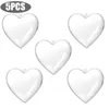 Party Decoration 5pcs Heart Shape Transparent Plastic Ball Clear Wedding Craft For Christmas Baubles Q6A9Party