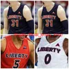 Колледж NCAA Liberty FMES Basketball Jersey 20 Keegan McDowell 25 Джош Прайс 31 Скотти Джеймс 32 Bke Preston 55 Brendan Newton Custom St St.