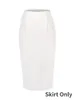 فستان ثنائي النساء أبيض أبيض لبدلة العمل السترة مجموعات eLagant 6 أزرار سترة السترة طول التنانير