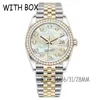 Mens Automatiska mekaniska klockor 41/36/31/28mm Diamond Bezel Pearl Face Gold Watch Montre de Luxe Dropshipping High Quality