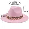Berets Frauen Hut Luxus Breite Krempe Dicke Gold Kette Fascinator Beige Hüte Für Männer Panama Cowboy Fedora Sombrero HombreBerets