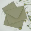 Cadeau cadeau 5pcs / set enveloppes de papier vert d'avocat rétro avec doublure pour enveloppe d'invitation de mariage carte de voeux sac cadeau