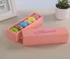 6 Kolory Macaron Opakowanie Ślubne Cukierki Uwagi Prezenty Laserowe Pudełka Papierowe 6 Siatki Chocolates Box / Cookie Box GCA13157