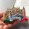 Ímãs de geladeira de lembrança europeia Milão Veneza Itália estéreo resina ímã decoração de casa 220718