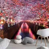 Tapiz de flor de cerezo japonés, papel tapiz bohemio con panorama, alfombras, decoraciones, tela para sala de estar, Tapiz J220804