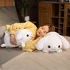 Kawai White Rabbit Cuddle Soft Cartoon Bunny Animal Doll Children Sleeping Pillow Comfort Dolls Kawaii Room Decor Girl gift J220704