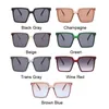 Óculos de sol Vintage Big Frame Square Woman Retro Brand Design Fashion Black Mirror Oversized Gradient Sun Glasses For FemaleSunglasses