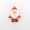 Oyuncak Figürleri PVC Yumuşak Silikon 3D Noel Ağacı Kolye Santa Snowman Elk Bebek Oyuncakları Çocuklar İçin Hediyeler D013