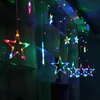Strings Luces LED Decoracion Pentagram Curtain Light Fairy Wedding Aniversário