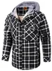 メンズカジュアルシャツ秋の冬シャツの男性長袖フリースフリース厚い格子縞の男性男性のトップコットンジャケットUSサイズS-xxlmen's