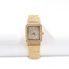Luksusowe pełne diamentowe zegarek Square Gold Watches Designer Women Watch Watch Fashion Na ręce