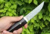 1st Damascus Fixed Blade Knife VG10 Damascuss Steel Drop Point Blade Ebony Handle Raka knivar med trähölje