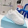 Top Quality Designers Women Platform Thick-soled Platform Sneakers White Black Serrated Rubber Foam Outsole Men Leather Lace-Up Sports Casual Shoes With Box NO404