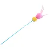 Cat Toys 1Pcs Teaser Stick Faux Feather Shiny Kitten Wand Toy Interactive Pet Fun Ball With Fake Training ToysCat