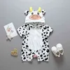 2021 Детский маленький комбинезон летний рамп с животными для животных девочка мальчик хлопковой костюм для новорожденных карикатурные карикатуры дешевые вещи g220510
