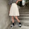 Rokken geplooide vrouwen hoge taille zomer knielengte preppy stijl harajuku y2k street school cosplay casual vrouwelijke faldas 220701