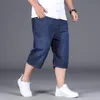 Shorts pour hommes grande taille 44 46 48 50 Denim pour hommes été ultra-mince mode baggy classique droite décontracté sous le genou longueur jean court hommes '