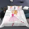 Tecknad sängkläder uppsättning för barn barn barn spjälsäng dansande tjej täcke täcker kudde edredones nios prinsessan quilt