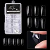 100st Box Full Cover Fake Nail Artificial Press On Ballerina Ultra Thin Falsk Elastic Coffin Nails Art Tips Manicure Tool 220716