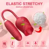 Rose vibrateur 10 vitesses gode clitoris mamelon Oral lécher la chatte stimulateur de Clitoris Masturbation féminine jouets sexy pour les femmes