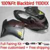 Injection Mold Body For HONDA Blackbird CBR 1100 CBR1100 XX CC 1100XX 96-07 109No.98 CBR1100XX 96 97 98 99 00 01 1100CC 2002 2003 2004 2005 2006 2007 Fairing flat black
