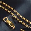 4Mm Box Chains Necklace 18K Gold Plated Men Hip Hop Jewelry Gifts Necklaces For Women 20 Inches Luxury Fashion Accessories With Drop Deliver