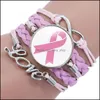 Bracelets de charme bijoux nouveau ruban Cancer du sein de sein de conscience pour les femmes Fait