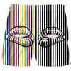 Hommes Cool Drop Beach Shorts 3D imprimé créatif lèvres rayures couture Cool Spandex vêtements 220623