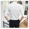 Camisas masculinas Camisas de verão Sexy Summer Lace Veja através da Social Club Party Camisa Men Slim Fit Wedding Prom Chemise Transparent Hommemen's Vere22