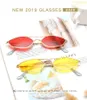 Occhiali da sole Donne in metallo Design del marchio per gatti di lusso specchio rosa oro rosa vintage gateye occhiali da sole Lady Eyewear4101905