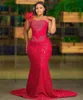 2022 artı boyut Arapça aso ebi kırmızı deniz kızı ışıltılı balo elbiseleri dantel boncuklu akşam resmi parti ikinci resepsiyon doğum günü nişan elbisesi zj222