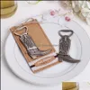 Ouvre-bouteille de botte de cowboy attelé créatif pour les faveurs de mariage de mariée d'anniversaire occidentales et les cadeaux de fête Drop Delivery 2021 Ouvre-cuisine aussi