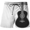 Instrumento de guitarra roupas masculinas oversized bermuda shorts para homens casual harajuku meninos praia curto sweatpants unisex impressão 3d 220624