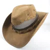 Chapeau de jazz 36 Stlye 100 Men de cuir Western Cowboy Hat pour gentleman papa Cowgirl Sombrero Hombre Caps Taille 5859CM309324401160268
