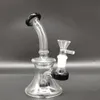 6,4 "Tubulação de água preta Tubulação de água reciclador Bong Fumar tabaco Erva seca Beaker Catcher de gelo 14mm tigela masculina