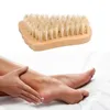 Foot Shape Nail Brush Cleaning Wooden Natural Bristle Brushes Manicure Pedicure for Women Baby Kids