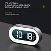 Muzyka LED Digital Alarm Clock Voice Control Night Light Design Desktop Zegary Dekoracji Strona główna Wbudowany 1200 mAh Bateria 220426