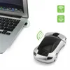 Ratos sem fio para carros com luz Acessórios de computador 2,4 GHz Rato óptico 3D Ratos automáticos Esportes Forma Receptor USB Para PC Laptop