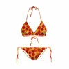 مثير نساء لطيف بيكينيس مجموعة طباعة البيتزا الرملية الشاطئ السباحة 3D المعكرونة الفورية المطبوعة أنثى ملابس السباحة فيمسمس بيكينيس 220617