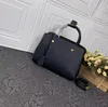 Schwarze Designer-Damen-Tragetaschen, hochwertige Umhängetasche aus echtem Leder, Umhängetaschen, klassische Handtaschen mit Buchstabendruck, modische Einkaufstasche